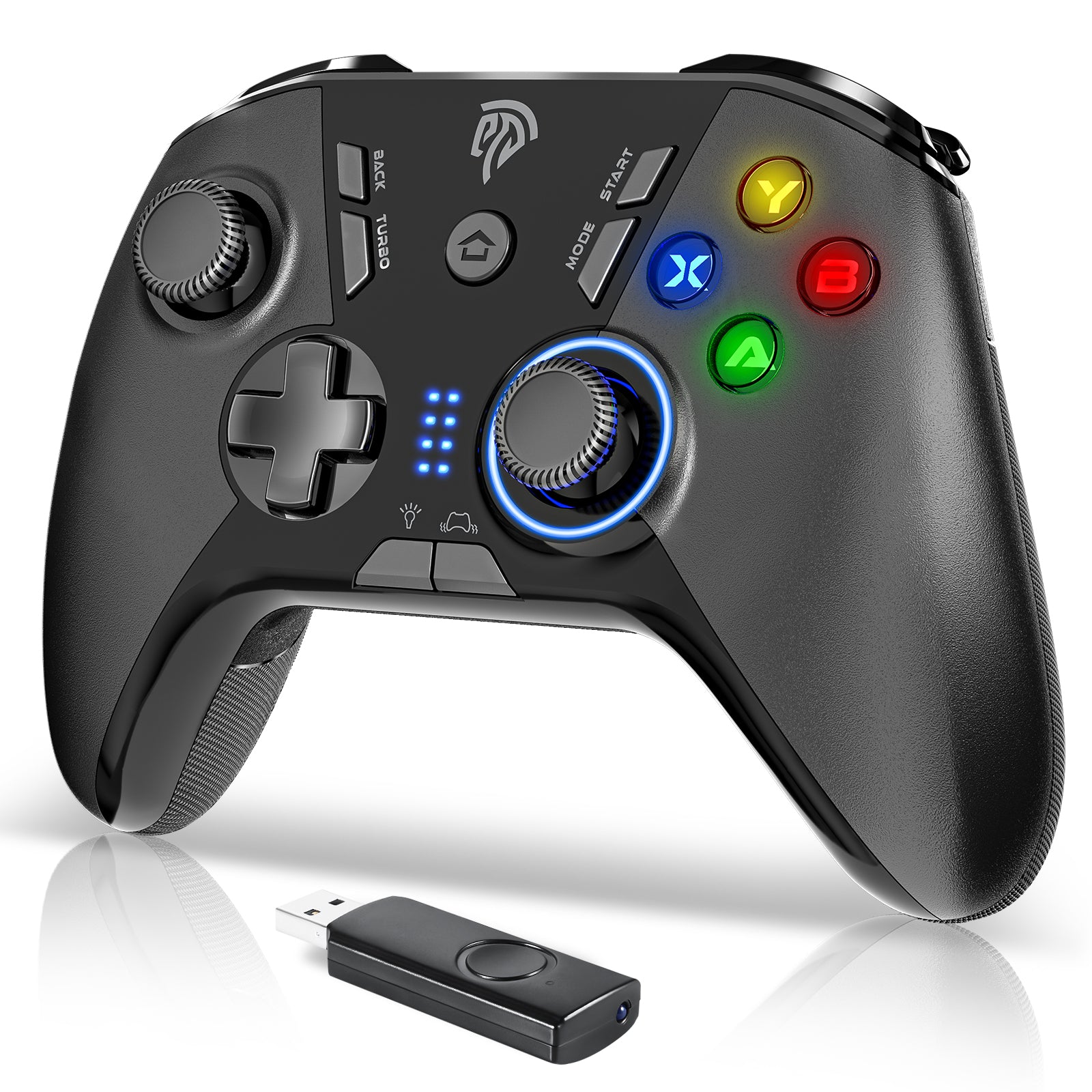 EASYSMX ESM-9110 2.4G Wireless Gaming Controller Dual-Vibration Plug and Play Gamepad Joystick for Windows PC / Steam Deck / PS3 EASYSMX ESM-9110 2.4G Wireless Gaming Controller Dual-Vibration Plug and Play Gamepad Joystick for Windows PC / Steam Deck / PS3
